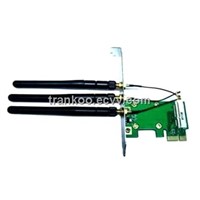 Mini PCI-E to PCI-E Wireless Adapter Converter with 3 Antenna