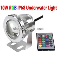 10W 12v underwater RGB Led Light 1000LM Waterproof IP68 fountain pool Lamp Remote controller