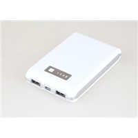 11000mAh  mobile power bank with 2 USB + 5 pcs connector