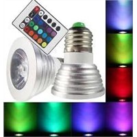 3W 4W E27 RGB LED Bulb 16 Color Change Lamp spotlight 110 to 245v with IR Remote