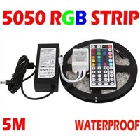 5M RGB led Strip 5050 SMD 60led/m Flexible Waterproof 44key Remote 12V Transformer