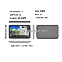 A13 Android GPS Tablet PC 7 Inch load Navitel or IGO map support AV IN flash8G