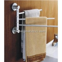 Aluminum movable rod&amp;amp;active dual-pole towel rack