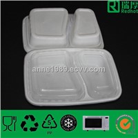Clear Microwave Safe Plastic Storage Box with Two Compartments