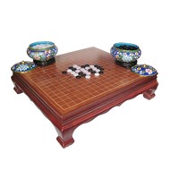 Double Convex Agate Go Game (With Enamel Cloisonne)