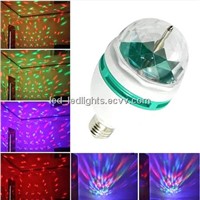 E27  Color Rotating Lamp Strobe LED Crystal Stage Light  .Ball Bulb Multi Color Changing