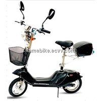Electric Dolphin Scooter With Rear Box, Reflector, Front Light, Basket, Speedometer.