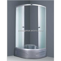 Glass shower doors shower room with ABS board