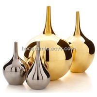 Gold Plated Ceramic Tabletop Vase, Interior vase