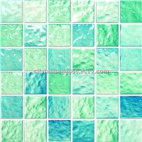 Green porcelain mosaic for swimming pool