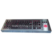 IP65 dynamic backlight vandal proof industrial &amp;amp; military keyboard with trackball