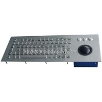 IP65 dynamic stainless steel keyboard with military 50mm mechanical trackbal