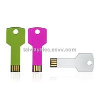 Key-shaped USB Flash Drives with 128MB and 16GB Capacity, Hot-swap, Plug-and-play Functions