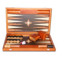 Luxury Wooden Backgammon Set Ebony Veneer Backgammon