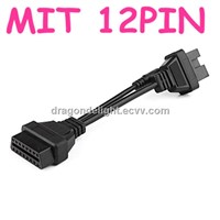 Mitsubishi 12Pin to 16Pin OBD Diagnostic Adapter Car Cable Mitsubishi 12PIN OBD1 OBD2 Connector