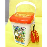Movie Night Reusable Plastic Popcorn Bucket /Tub/Container/Bowl, Printed Round