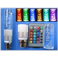 New Item 3W RGB LED Crystal Lamp 16 Colors Changing with IR Remote 360 DEG Angle E27 B22 GU10