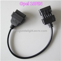 Opel 10 Pin 10Pin To 16Pin OBD2 Car Extension Diagnostic Tool Adapter Connector Cable