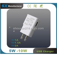 Portable 5V 1A 2A USB Travel Power Charger AC DC Adapter Wall Charger for Mobile Phone USA/EU Plug