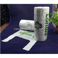 Printed HDPE T-shirt Bag with good quality for shopping