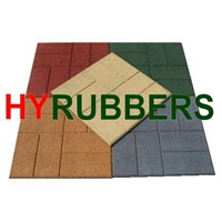 Rubber flooring tiles