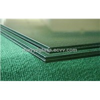 Tinted laminated safety glass in building windows and doors , curtain walls