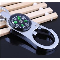 Unique design metal compass keychain bottle opener keychains promotional key rings