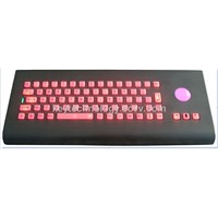 Wall Mounting Industrial   Backlight Military Keyboards With Trackball