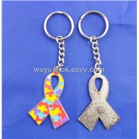 autism cancer awareness ribbon keychains