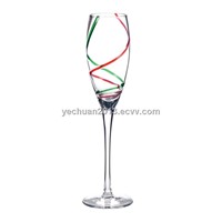 glass cup with color decoration