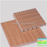 grooved wooden sound absorbing materials for wall and colorful, stock for sale