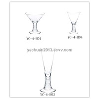 wine glass with stem decoration