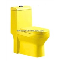 yellow color siphonic one piece toilet A008Y