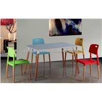 Beech Wood dining set, plastic chair and table set , modern outdoor furniture