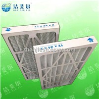 Cartonboard frame pleated disposable pre panel filter
