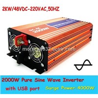 2000W Pure Sine Wave power inverter grid off inverter (high frequency) for Solar Power System
