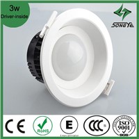 2013 New style Integration Hight Power 3W Unadjustable Concave round lens LED Downlight SY-TQ-02W