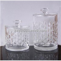 Factory sale glass storage jars tanks Decorative glass nut jar with lid