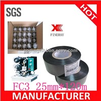 Fineray brand FC3 25mm*120m black hot coding foil / date coding ribbon for date/batch number coding