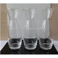 Glass carafe water jug whole selling hand blown glass decanter