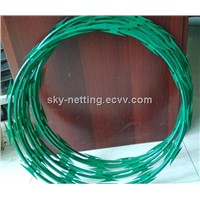 Green PVC Coated CBT-65 Razor Barbed Wire Anping Factory