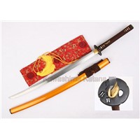 Handmade Quality Samurai Sword Japanese Katana Folded Steel with lron tsuba