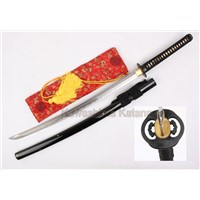 Handmade Quality Samurai Sword Japanese Katana black lacquered