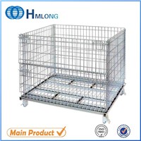 Industrial welded galvanized stackable steel storage wire mesh cage