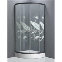 Lotus leaf design toughened glass shower enclosure