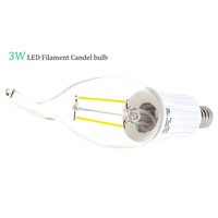 OMni-Directional light bulbs LED filament lamp  3W LED Candel E12 filament bulb