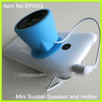 Portable silicone sucker mini stereo Speaker
