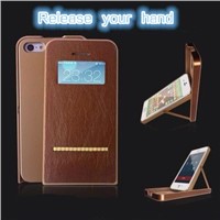 Pu leather phone case with stander for Iphone 5