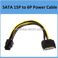 SATA 15pin Male to 6 pin PCI Express Card Power Cable