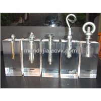 acrylic paperweigh with metal screw embed